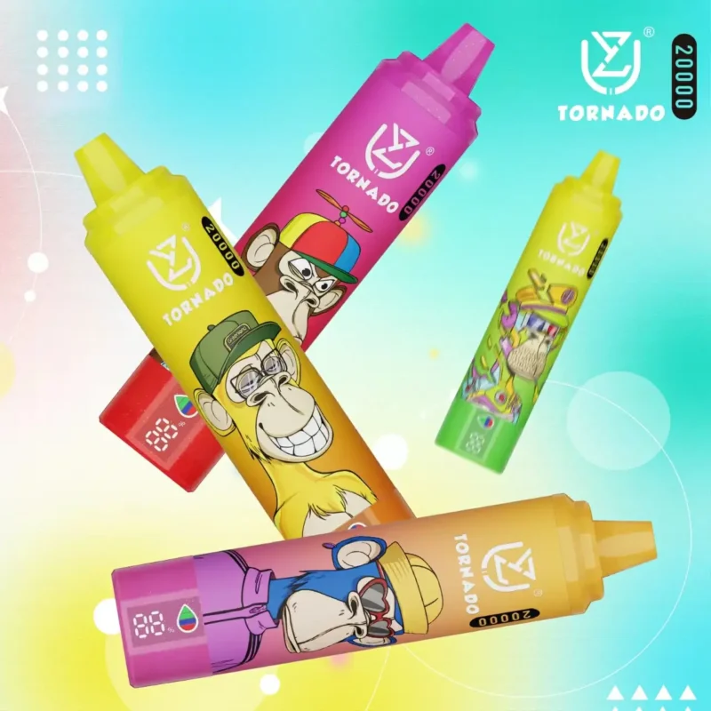 UZY Tornado 20000 Puffs 0% 2% 3% 5% Caneta Vape descartável de nicotina com 28ml de E-Liquid e 850mAh Tipo-C Original de Fábrica Compra a granel por atacado