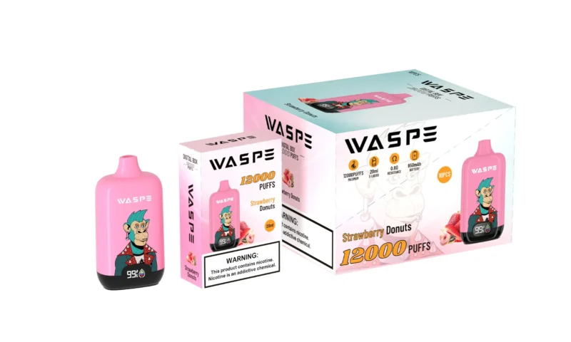 Wholesale Waspe 12000 Puffs Digital Box Vape Pen de unică folosință cu afișaj LCD 20ml Capacitate Mesh Coil Niveluri multiple de nicotină 0 2 3 5 1