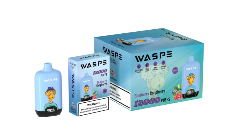 Wholesale Waspe 12000 Puffs Digital Box Vape Pen de unică folosință cu afișaj LCD 20ml Capacitate Mesh Coil Niveluri multiple de nicotină 0 2 3 5 15
