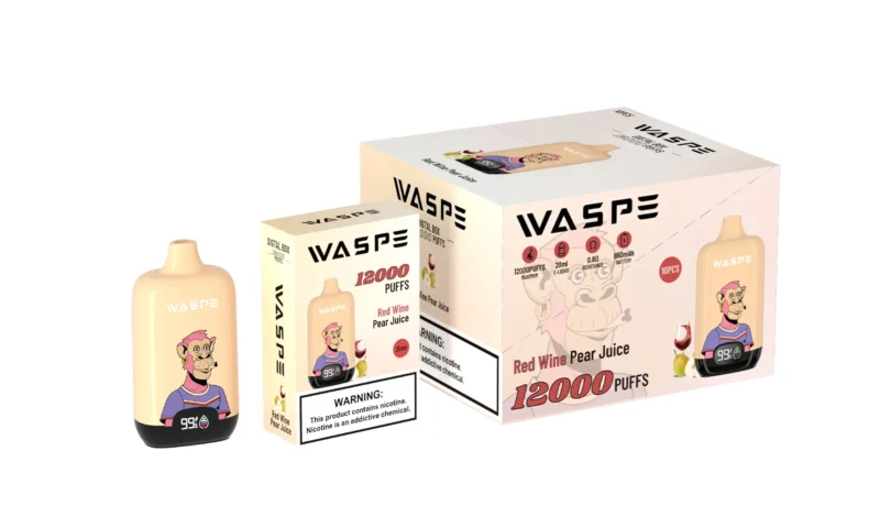 Wholesale Waspe 12000 Puffs Digital Box Vape Pen de unică folosință cu afișaj LCD 20ml Capacitate Mesh Coil Niveluri multiple de nicotină 0 2 3 5 2