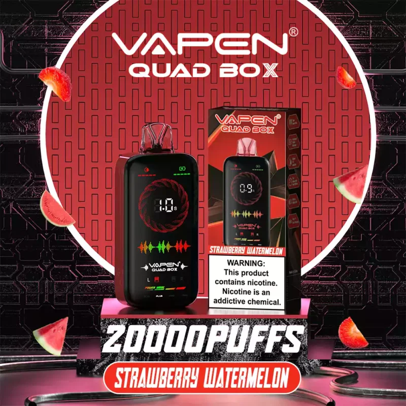 VAPEN QUAD BOX 20000 PUFFS Flujo de Aire Ajustable Recargable 2 5 Low Nicotine Mayorista Vape Desechable Pantalla Completa 1