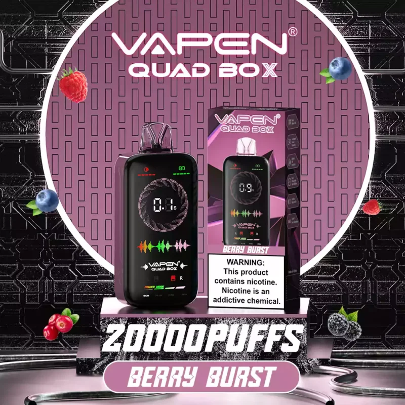 VAPEN QUAD BOX 20000 PUFFS Flujo de Aire Ajustable Recargable 2 5 Low Nicotine Mayorista Vape Desechable Pantalla Completa 14