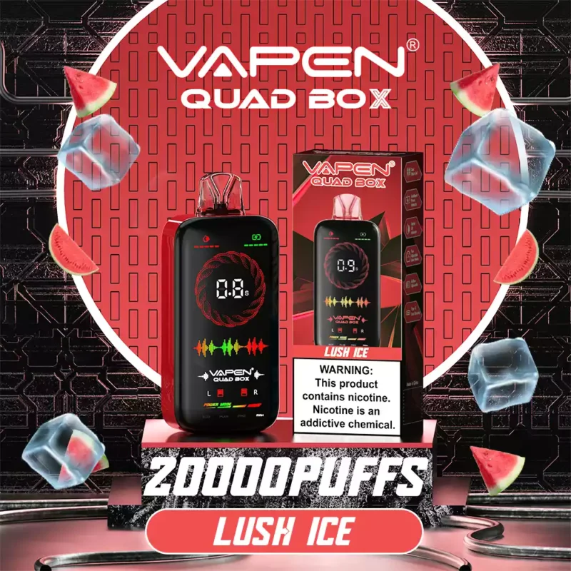 VAPEN QUAD BOX 20000 PUFFS Flujo de Aire Ajustable Recargable 2 5 Low Nicotine Mayorista Vape Desechable Pantalla Completa 18