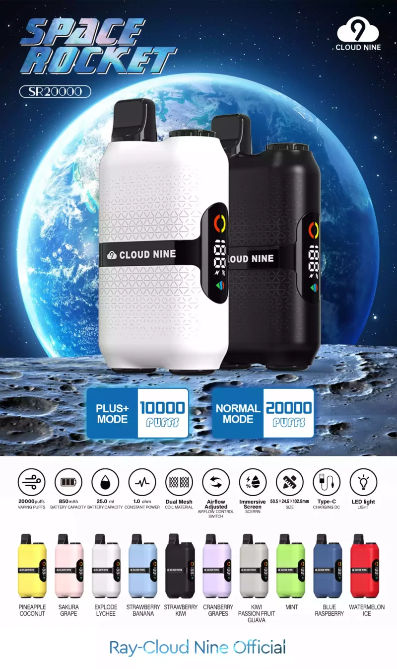 2024 New Original Factory CLOUD NINE D33 20000 Puffs 5% Nicotine Disposable Vape Wholesale Bulk Buy with 10 Flavors 2