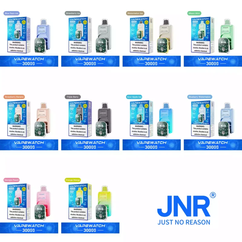 High Capacity JNR Vape Watch 30000 Puffs Disposable Vape with Large Display and Dual Mesh Coil for Bulk Orders