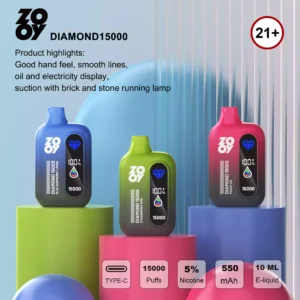 Wholesale Source for Zooy Diamond 15000 Puffs Vape Featuring Mesh Coil and 550mAh Power Supply